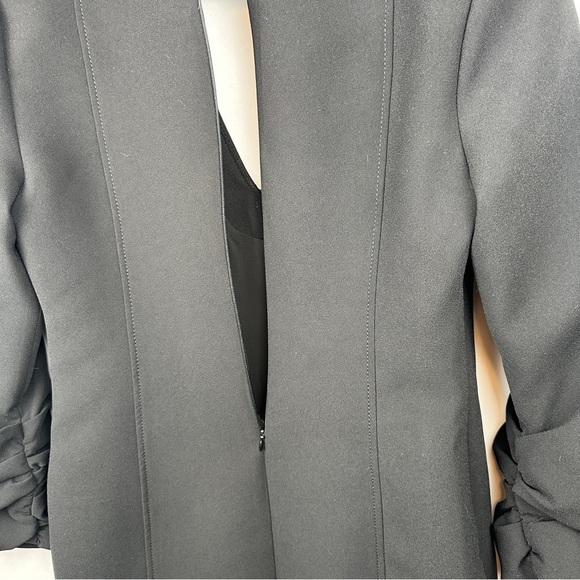 NWT Zara Black V-Neck Mini Long Sleeve Dress | US Size Large - Picture 8 of 14